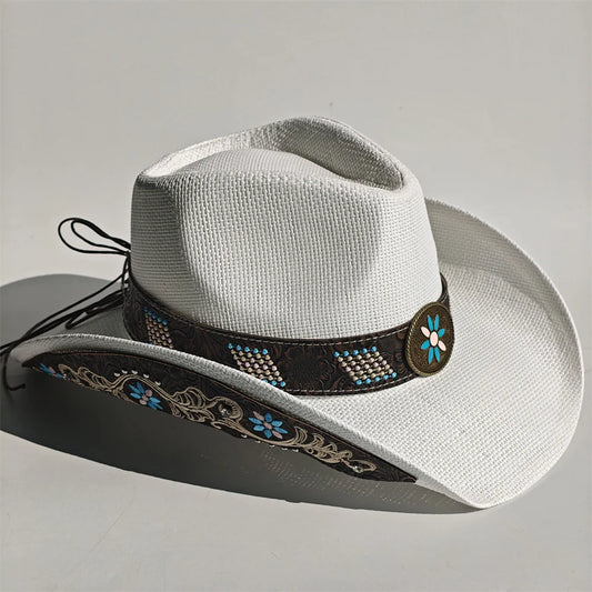 2026 Embroidery Horse Accessories Straw Cowboy Hat for Women Men – Western Sun Hat for Country Concert Rodeo and Cowgirl Hat