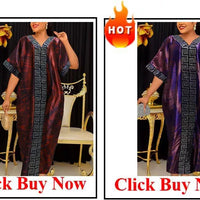 Customized Elegant Dress Women for Wedding Party Summer Autumn African V-neck Long Sleeve Evening Long Maxi Dress Gowns Africa C