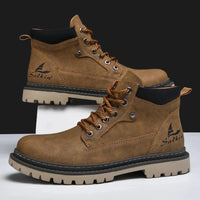 Handmade Men Boots Ankle Winter Leather Shoes Autumn Outdoor Hiking Boots Sneakers Hombres Botas High Top Footwear Anti Slip MANDOTOS