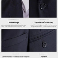 Casual Two-Piece Suit for Men Business Professional Youthful Style Cotton Spring Summer Autumn Wear Double-Cuffed Office Appr...