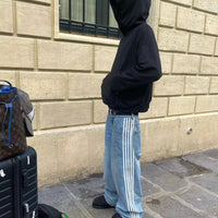 Y2K Baggy Jeans High Quality Embroidered Striped Harajuku Sweatpants Men Women Hip Hop Streetwear Casual Mopping Wide Leg Denim MANDOTOS