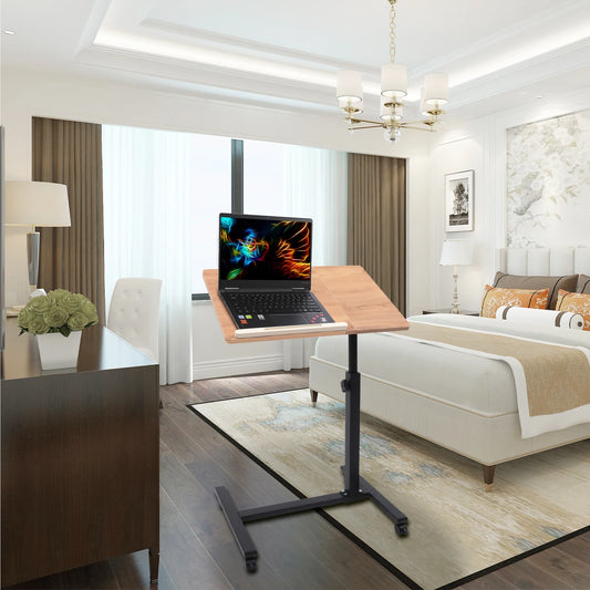 Adjustable Height Laptop Desk Rolling Cart Table Stand Movable Computer Table Sofa Side Tables - MANDOTOS