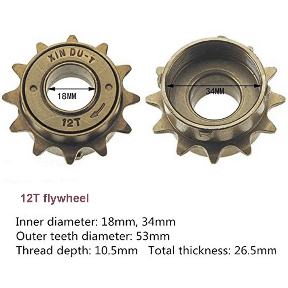 Electric Bicycle 34MM 12T/14T/16T Cycling Single Speed Freewheel Sprocket Bicycle Bike Freewheel Sprocket Bicycle Freewheel