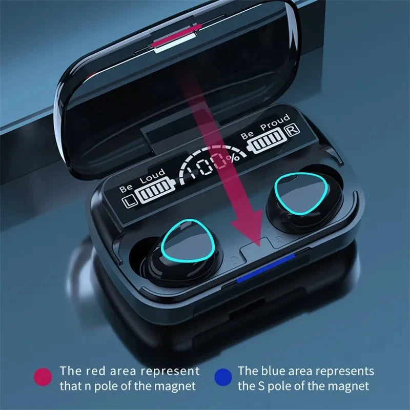 M10 TWS Bluetooth Headphones 3500mAh Charging Box Wireless Earphones With Microphone 9D Stereo Sports Waterproof Earbuds Headset MANDOTOS