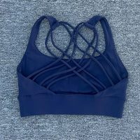 Women's Fitness Sports Bra Anti-Sweat Fitness Top Women Yoga Bra Shockproof Crop Top Cross Back Sport Bra Gym Workout Top