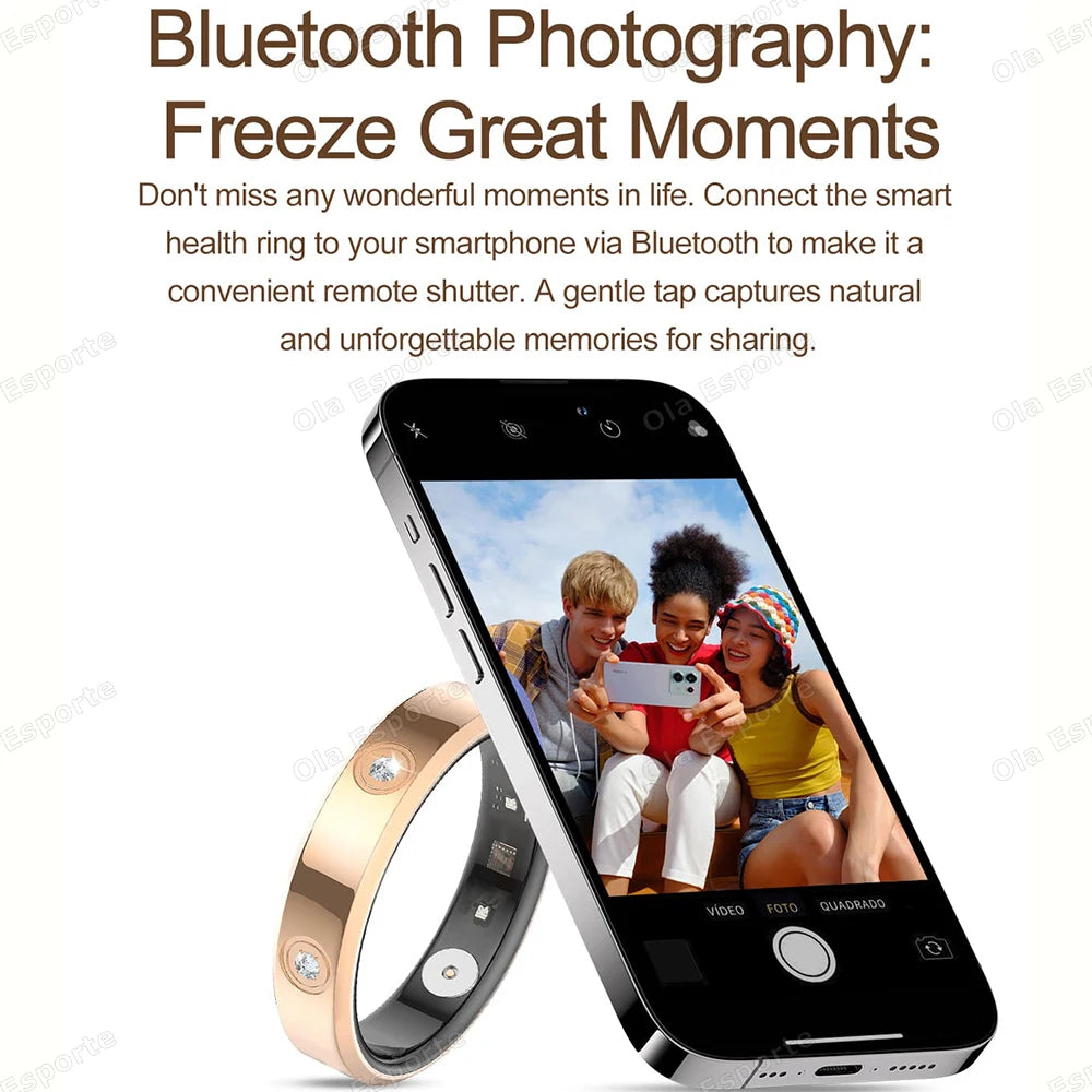 2025 Smart Ring Women Men Super narrow 6.3mm Heart Rate Health Stress measurement Monitor IP68 Waterproof Fashion Sports Rings