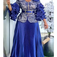 African Clothes for Women 2 PCS Sets Tops And Skirts Suits Dashiki Ankara 2025 Outfits Gown Plus Size Wedding Party Dresses