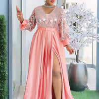 African Dresses for Women 2025 New Fashion Plus Size Sequin Evening Party Long Dress Dashiki Ankara Outfits Robe African Clothes