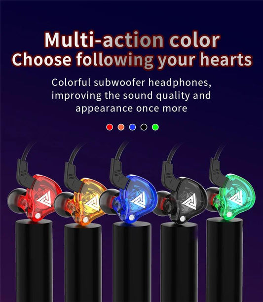 Original QKZ AK6 Copper Driver HiFi Wired Earphones 3.5MM Race Sport Headphones Bass Stereo Headset Music Earbuds In Ear With Microphone - MANDOTOS