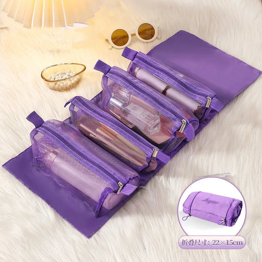 Detachable Cosmetic Bag Portable Large Capacity 4 in 1 Makeup Bags Portable Folding Travel Cosmetics Storage Toiletry Bag - MANDOTOS