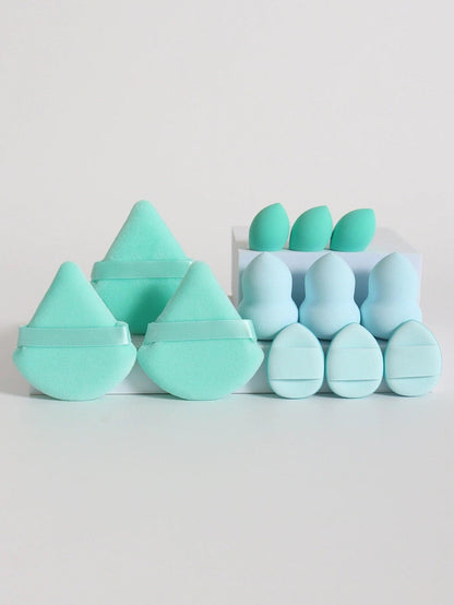 12 Piece All Purpose Makeup Sponge Set with Loose Powder Puffs Mini Air Cushion Puffs Beauty Eggs and Mini Beauty Sponges - MANDOTOS