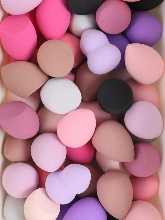 Medium Size Beauty Sponge Set Random Color and Shape Foundation Mixing Puff Liquid Cream Powder 6 12 24 36 60 Pieces - MANDOTOS