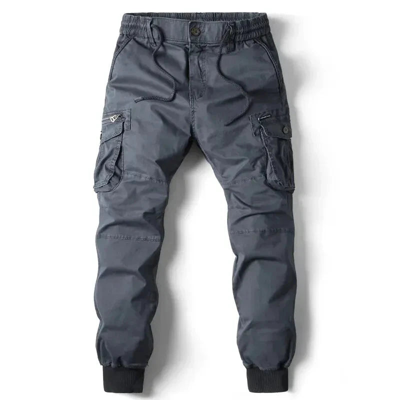 Mandotos Cargo Pants for Men Cotton Full Length Tactical Military Cargo Trousers Gray - MANDOTOS