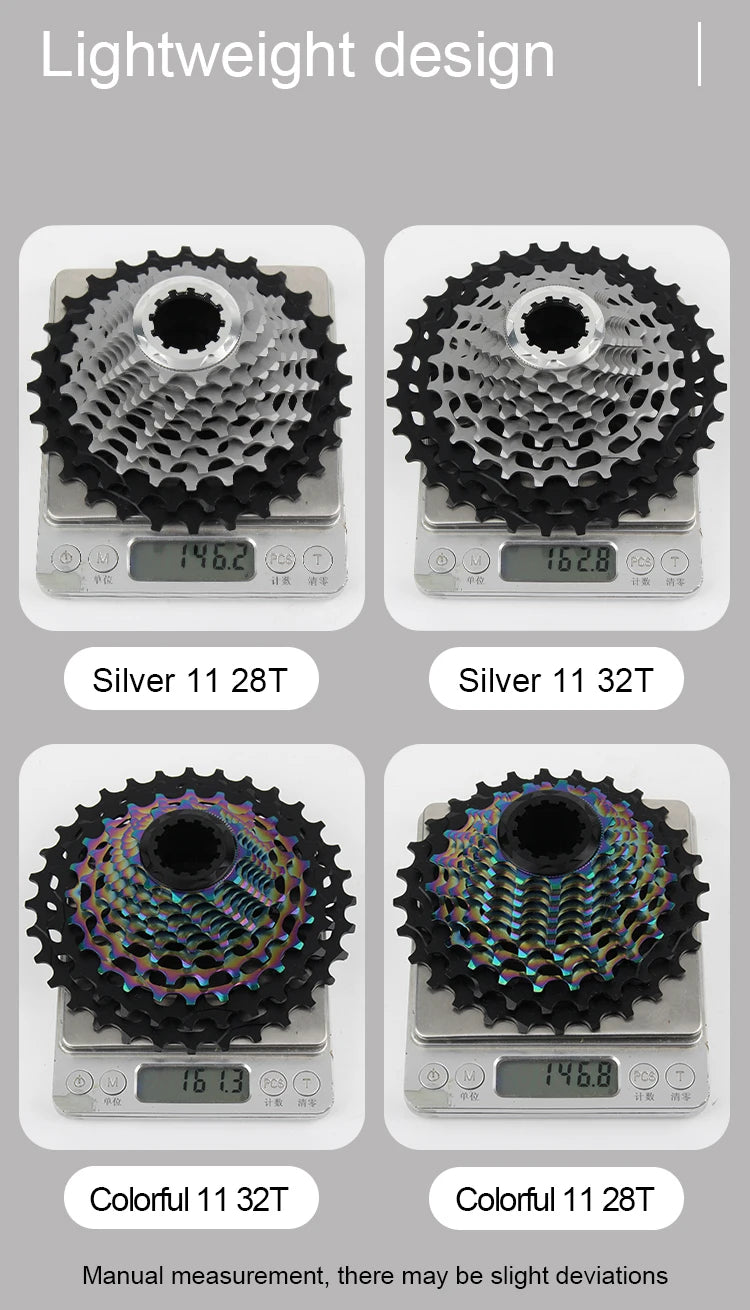 RIRO Road Bike Ultra-light Freewheel 11/12S-28-34T Bicycle CNC Vacuum Plating HG Cassette Hollow Flywheel 11/12V Speed  Sprocket