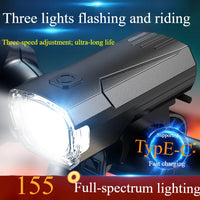 LED Bicycle Front Light Super Bright Bicycle Light Waterproof Bike Flashlight 3 Level Dimmable Bike Safety Lamp for Night Riding