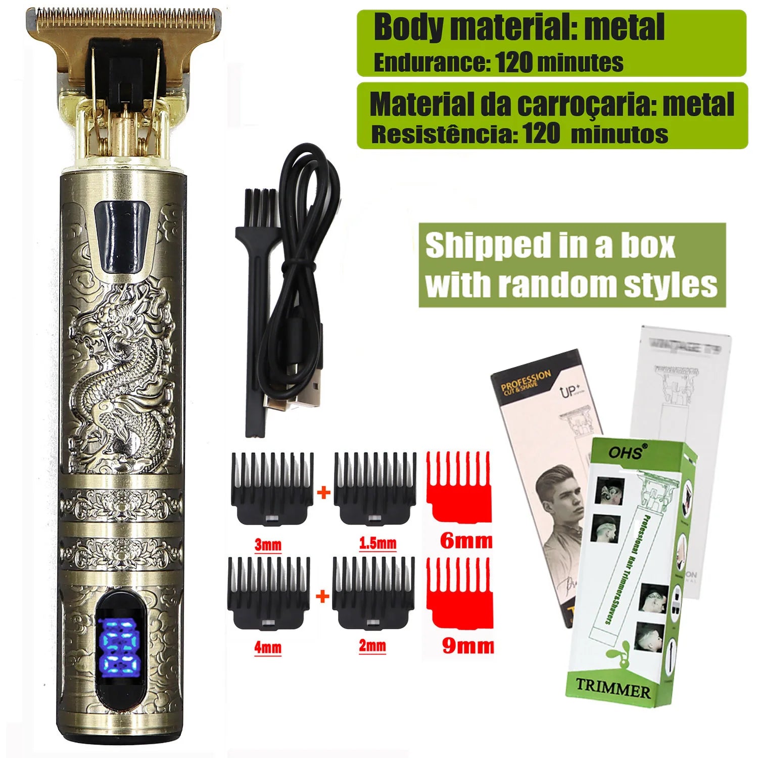 T9 Hair Clipper Repair Beard Shaving Body Hair Trimmer Clippers Electric Machine Men Haircut Machine 0mm Barber Shaver - MANDOTOS
