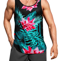 Hawaiian Style Palm Print Men's Tank Top for Summer Beach Trips - MANDOTOS INTERNATIONAL