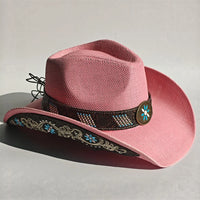 2026 Embroidery Horse Accessories Straw Cowboy Hat for Women Men – Western Sun Hat for Country Concert Rodeo and Cowgirl Hat