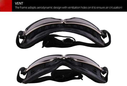 Motorcycle Glasses Windproof Motorcycle Helmet Glasses Sunglasses Retro Universal Folding Leather Retro Motorcycle Accessories