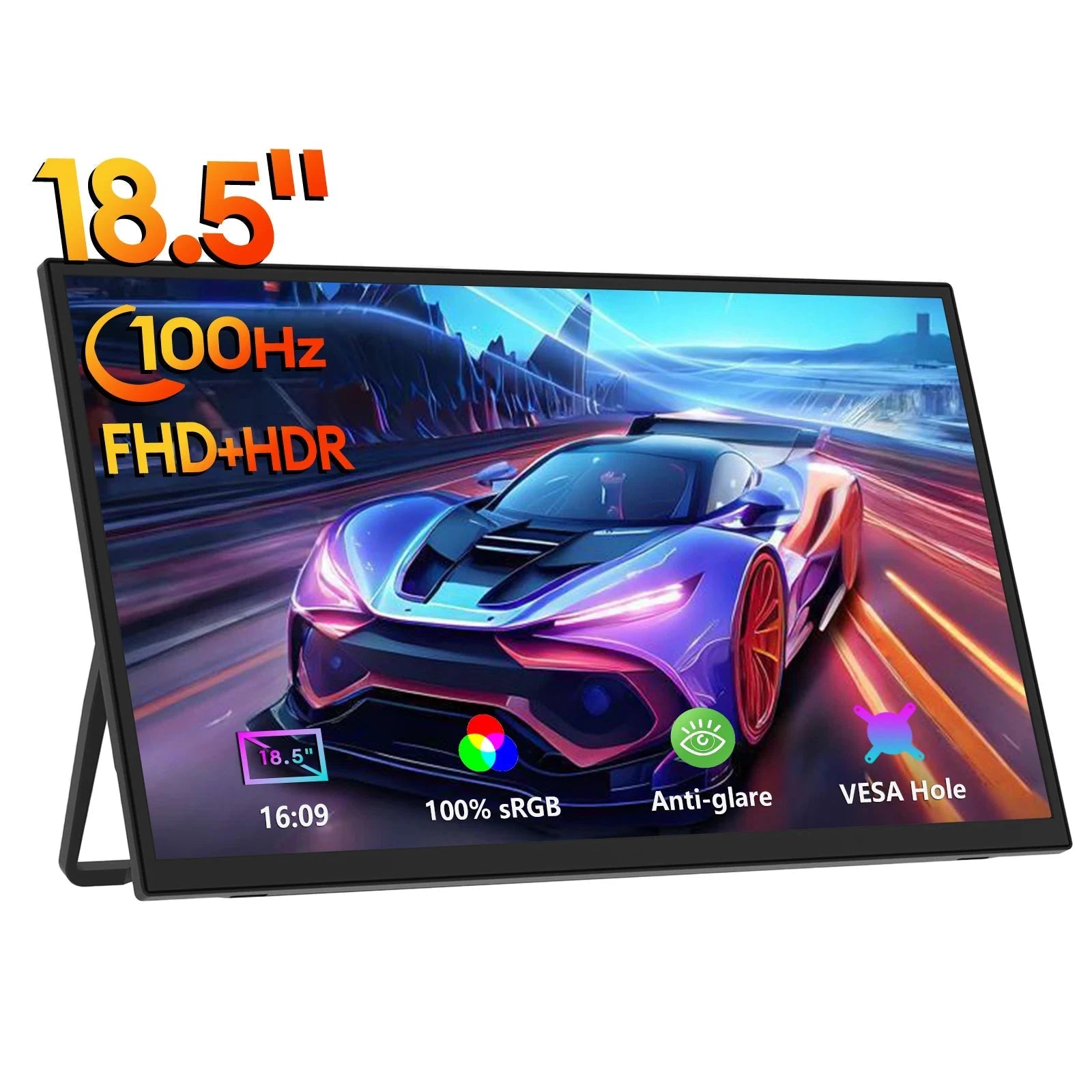 ZEUSLAP 18.5inch 1920*1080P 100Hz HDMI Type C Gaming Portable Monitor for Phone,NS, PS5, XBOX, PC, Laptop Extend Screen MANDOTOS