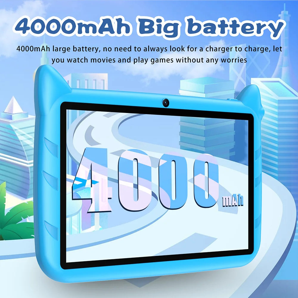 BDF 7 Inch Kid Tablet Android 13, 4GB RAM 64GB ROM,1TB Expand,5G WiFi,4000MAH Battery,Dual Camera, Children's Gift Kids Software - MANDOTOS