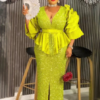 African Clothes for Women 2 PCS Sets Tops And Skirts Suits Dashiki Ankara 2025 Outfits Gown Plus Size Wedding Party Dresses