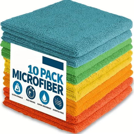 5/10/20pcs Kitchen Towel, Ultra-fine Fiber Light Gray Cleaning Cloth Set, Absorbent, Soft And Stain-removing Cloth - MANDOTOS