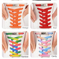 8mm No Tie Shoe Laces Press Lock Shoelaces Without Ties Elastic Laces Sneaker Kids Adult Widened Flat Shoelace for Shoes
