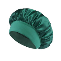 Women Satin Bonnet Hair Bonnet for Sleeping Hair Care Silk Bonnets Solid Wide-brimmed Sleeping Hat with Elastic Soft Band
