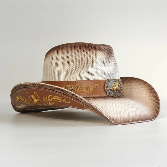 2026 Embroidery Horse Accessories Straw Cowboy Hat for Women Men – Western Sun Hat for Country Concert Rodeo and Cowgirl Hat