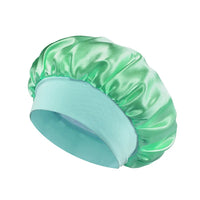 Women Satin Bonnet Hair Bonnet for Sleeping Hair Care Silk Bonnets Solid Wide-brimmed Sleeping Hat with Elastic Soft Band