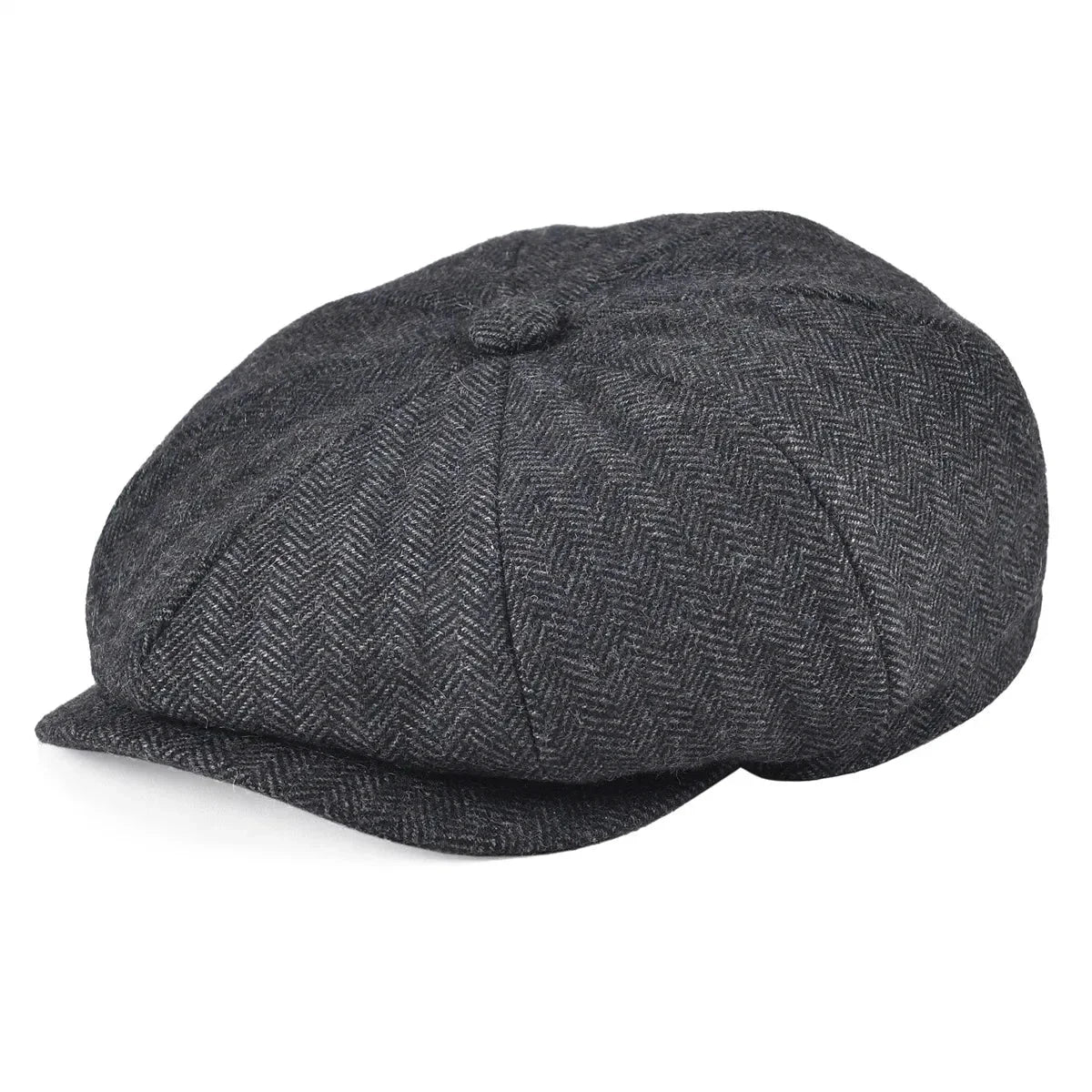 Wool Bleed Herringbone Tweed Newsboy Cap Men 8-Panel Cabbie Flat Caps Gatsby Driver Beret Hat MANDOTOS