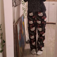 Y2K Hello Kitty Pajamas Pants Sanrio Anime Women's Pajama Pants Cartoon Couple Home Sleepwear Trousers Leisure Home Clothing MANDOTOS