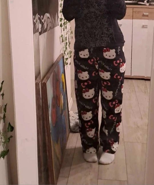 Y2K Hello Kitty Pajamas Pants Sanrio Anime Women's Pajama Pants Cartoon Couple Home Sleepwear Trousers Leisure Home Clothing MANDOTOS