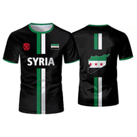 Syrian Flag Map Print Football T-Shirt - Men's & Kid's Summer Tops - MANDOTOS INTERNATIONAL