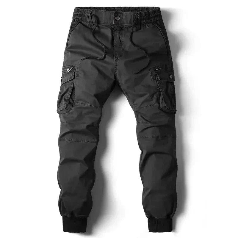 Mandotos Cargo Pants for Men Cotton Full Length Tactical Military Cargo Trousers Gray - MANDOTOS