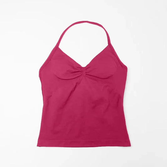 NCLAGEN Impact Longline Strappy Top Sports Yoga Vest Women's Fitness Tank Top Gym Beautiful Open Back Bra Running Workout Halter NCLAGEN Official Store