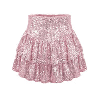 2024 African Party Evening Clothes for Women Spring Summer Sexy High Waist Sequin Mini Pleated Skirts Dashiki Africa Clothing