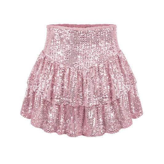2024 African Party Evening Clothes for Women Spring Summer Sexy High Waist Sequin Mini Pleated Skirts Dashiki Africa Clothing