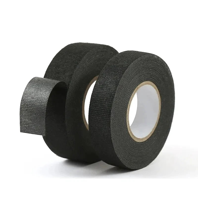 15 Meter Heat-resistant Flame Retardant Tape Coroplast Adhesive Cloth Tape For Car Cable Harness Wiring Loom Protection - MANDOTOS