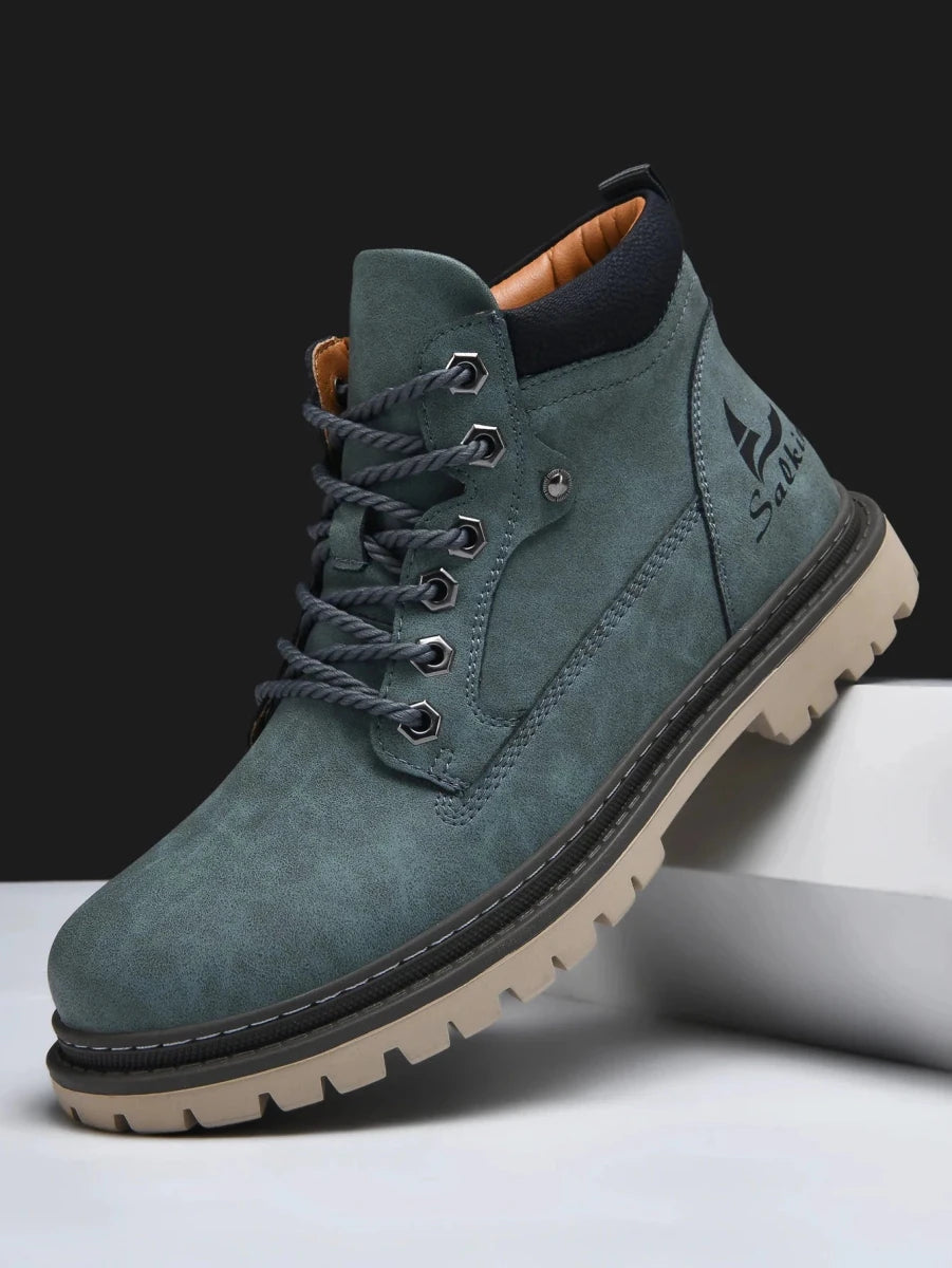 Handmade Men Boots Ankle Winter Leather Shoes Autumn Outdoor Hiking Boots Sneakers Hombres Botas High Top Footwear Anti Slip MANDOTOS