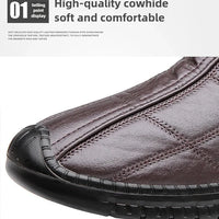 Winter men's boots are warm waterproof non slip thick walking boots, and oversized work shoes for men aged 38-48 platform boots