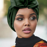 Fashion African-style headgear, women's headdresses, Muslim-style soft Hijab, monochromatic colored mirror hats in Muslim style