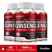 Korean Red Panax Ginseng Capsules - Increases Energy, Mood, Stamina & Performance Supports Mental Health MANDOTOS