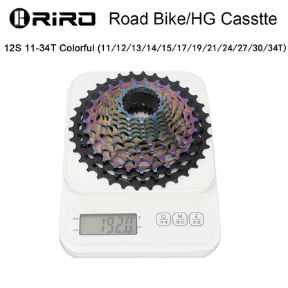 RIRO Road Bike Ultra-light Freewheel 11/12S-28-34T Bicycle CNC Vacuum Plating HG Cassette Hollow Flywheel 11/12V Speed  Sprocket