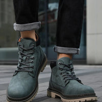 Handmade Men Boots Ankle Winter Leather Shoes Autumn Outdoor Hiking Boots Sneakers Hombres Botas High Top Footwear Anti Slip MANDOTOS