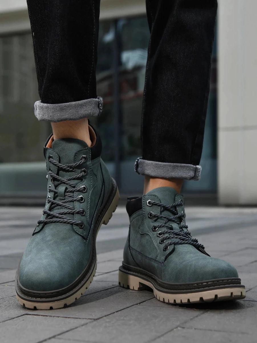 Handmade Men Boots Ankle Winter Leather Shoes Autumn Outdoor Hiking Boots Sneakers Hombres Botas High Top Footwear Anti Slip MANDOTOS