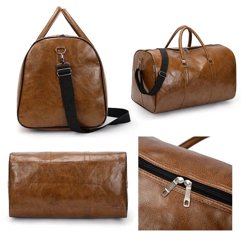 Travel Bag For Men Pu Leather Shoulder Bag Big Capacity Tote Bags For Women Fashion New Duffle Crossbody Bag Sports Pack luggage MANDOTOS