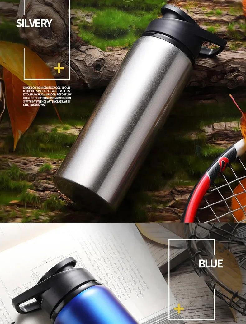 Portable Water Bottle Bicycle Riding Drinking Water Bottle Outdoor Sport Travel Mug Metal Stainless Steel Bottle MANDOTOS