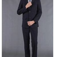 Casual Two-Piece Suit for Men Business Professional Youthful Style Cotton Spring Summer Autumn Wear Double-Cuffed Office Appr...